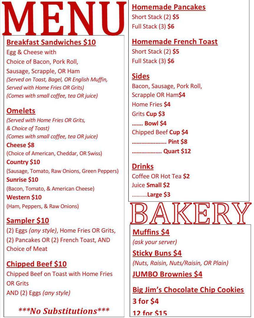 West Main Diner Menu